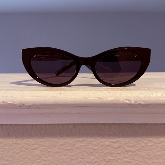 YSL Cateye Chic Black Sunglasses with Silver Branding main image 5